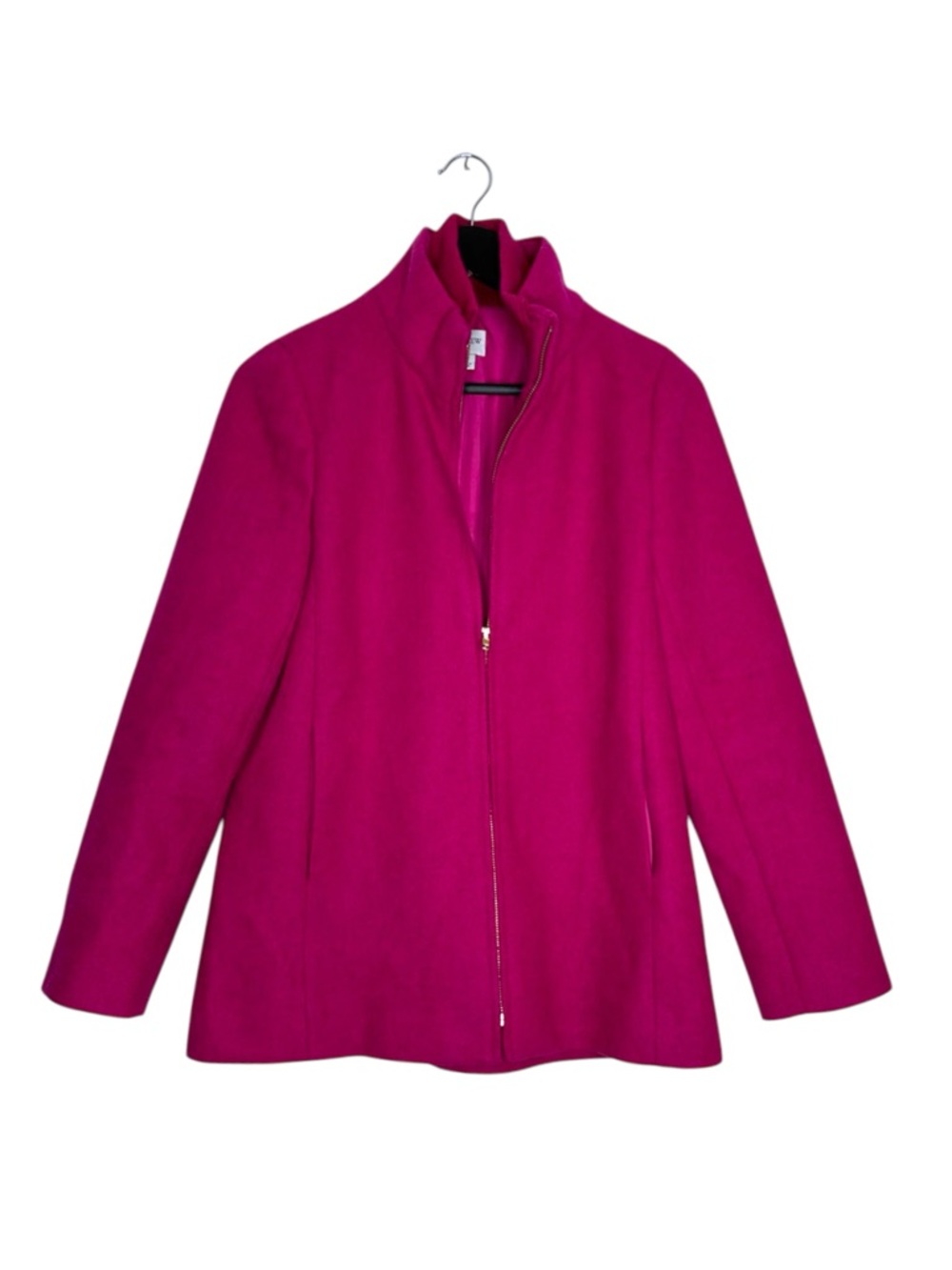 J.Crew Factory Lodge Pea Coat Warm Berry Wool Classic Preppy Size 2 Feminine